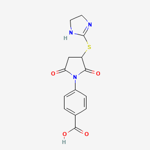 molecular formula C14H13N3O4S B3876613 4-[3-(4,5-dihydro-1H-imidazol-2-ylthio)-2,5-dioxo-1-pyrrolidinyl]benzoic acid 