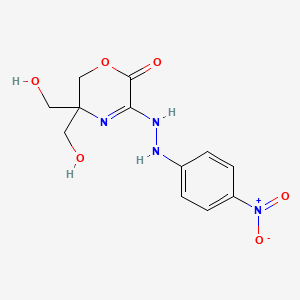 molecular formula C12H14N4O6 B3876617 5,5-bis(hydroxymethyl)-2,3-morpholinedione 3-[(4-nitrophenyl)hydrazone] 