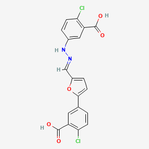 molecular formula C19H12Cl2N2O5 B3876624 5-{5-[2-(3-carboxy-4-chlorophenyl)carbonohydrazonoyl]-2-furyl}-2-chlorobenzoic acid 