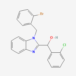 molecular formula C21H16BrClN2O B3876632 [1-(2-bromobenzyl)-1H-benzimidazol-2-yl](2-chlorophenyl)methanol 