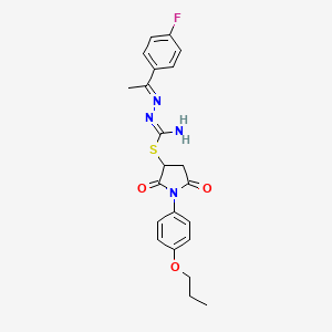 2,5-dioxo-1-(4-propoxyphenyl)-3-pyrrolidinyl 2-[1-(4-fluorophenyl)ethylidene]hydrazinecarbimidothioate