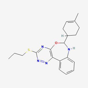 molecular formula C20H24N4OS B3876665 6-(4-methyl-3-cyclohexen-1-yl)-3-(propylthio)-6,7-dihydro[1,2,4]triazino[5,6-d][3,1]benzoxazepine 