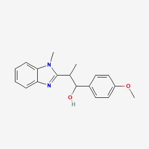 molecular formula C18H20N2O2 B3876673 1-(4-methoxyphenyl)-2-(1-methyl-1H-benzimidazol-2-yl)-1-propanol 