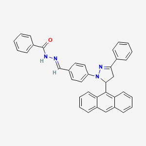 molecular formula C37H28N4O B3876680 N'-{4-[5-(9-anthryl)-3-phenyl-4,5-dihydro-1H-pyrazol-1-yl]benzylidene}benzohydrazide 