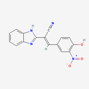 molecular formula C16H10N4O3 B3876693 2-(1H-benzimidazol-2-yl)-3-(4-hydroxy-3-nitrophenyl)acrylonitrile 