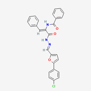 molecular formula C27H20ClN3O3 B3876694 N-{1-[(2-{[5-(4-chlorophenyl)-2-furyl]methylene}hydrazino)carbonyl]-2-phenylvinyl}benzamide 