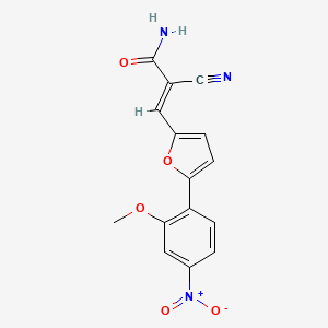 molecular formula C15H11N3O5 B3876749 2-cyano-3-[5-(2-methoxy-4-nitrophenyl)-2-furyl]acrylamide 