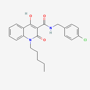 molecular formula C22H23ClN2O3 B3876751 N-(4-chlorobenzyl)-4-hydroxy-2-oxo-1-pentyl-1,2-dihydro-3-quinolinecarboxamide 