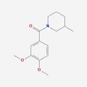 molecular formula C15H21NO3 B3876754 1-(3,4-dimethoxybenzoyl)-3-methylpiperidine 