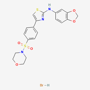 N-1,3-benzodioxol-5-yl-4-[4-(4-morpholinylsulfonyl)phenyl]-1,3-thiazol-2-amine hydrobromide