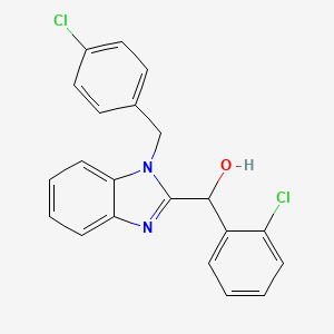 molecular formula C21H16Cl2N2O B3876776 [1-(4-chlorobenzyl)-1H-benzimidazol-2-yl](2-chlorophenyl)methanol 