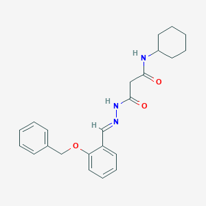 molecular formula C23H27N3O3 B3876808 3-{2-[2-(benzyloxy)benzylidene]hydrazino}-N-cyclohexyl-3-oxopropanamide 