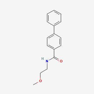 molecular formula C16H17NO2 B3876834 N-(2-methoxyethyl)-4-biphenylcarboxamide CAS No. 88328-89-6