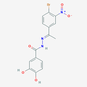 molecular formula C15H12BrN3O5 B3876846 N'-[1-(4-bromo-3-nitrophenyl)ethylidene]-3,4-dihydroxybenzohydrazide 