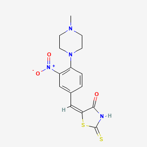 molecular formula C15H16N4O3S2 B3876848 5-[4-(4-methyl-1-piperazinyl)-3-nitrobenzylidene]-2-thioxo-1,3-thiazolidin-4-one 