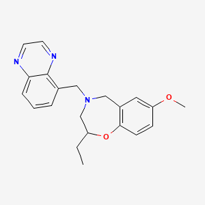 molecular formula C21H23N3O2 B3876864 2-ethyl-7-methoxy-4-(5-quinoxalinylmethyl)-2,3,4,5-tetrahydro-1,4-benzoxazepine 
