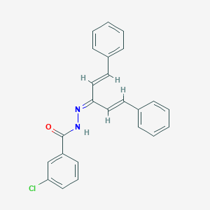 3-chloro-N'-[(1E,4E)-1,5-diphenylpenta-1,4-dien-3-ylidene]benzohydrazide