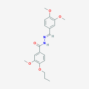 molecular formula C20H24N2O5 B3876894 N'-(3,4-dimethoxybenzylidene)-3-methoxy-4-propoxybenzohydrazide 