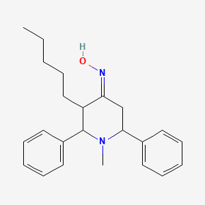 1-methyl-3-pentyl-2,6-diphenyl-4-piperidinone oxime