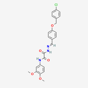 molecular formula C24H22ClN3O5 B3876905 2-(2-{4-[(4-chlorobenzyl)oxy]benzylidene}hydrazino)-N-(3,4-dimethoxyphenyl)-2-oxoacetamide 