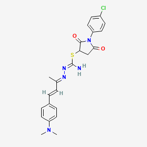 molecular formula C23H24ClN5O2S B3876914 1-(4-chlorophenyl)-2,5-dioxo-3-pyrrolidinyl 2-{3-[4-(dimethylamino)phenyl]-1-methyl-2-propen-1-ylidene}hydrazinecarbimidothioate 