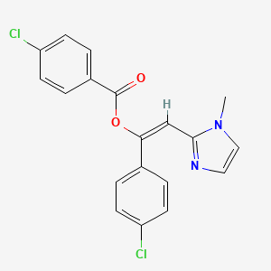 molecular formula C19H14Cl2N2O2 B3876931 1-(4-chlorophenyl)-2-(1-methyl-1H-imidazol-2-yl)vinyl 4-chlorobenzoate 