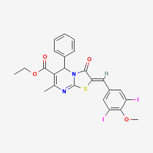 ethyl 2-(3,5-diiodo-4-methoxybenzylidene)-7-methyl-3-oxo-5-phenyl-2,3-dihydro-5H-[1,3]thiazolo[3,2-a]pyrimidine-6-carboxylate