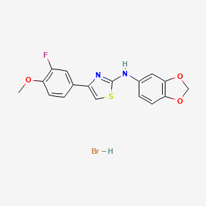 N-1,3-benzodioxol-5-yl-4-(3-fluoro-4-methoxyphenyl)-1,3-thiazol-2-amine hydrobromide