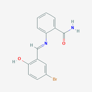 molecular formula C14H11BrN2O2 B387694 2-[(5-Bromo-2-hydroxybenzylidene)amino]benzamide 
