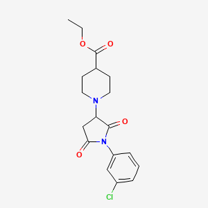 ethyl 1-[1-(3-chlorophenyl)-2,5-dioxo-3-pyrrolidinyl]-4-piperidinecarboxylate