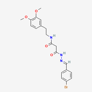 molecular formula C20H22BrN3O4 B3876994 3-[2-(4-bromobenzylidene)hydrazino]-N-[2-(3,4-dimethoxyphenyl)ethyl]-3-oxopropanamide 
