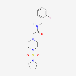 molecular formula C17H25FN4O3S B3877005 N-(2-fluorobenzyl)-2-[4-(pyrrolidin-1-ylsulfonyl)piperazin-1-yl]acetamide 