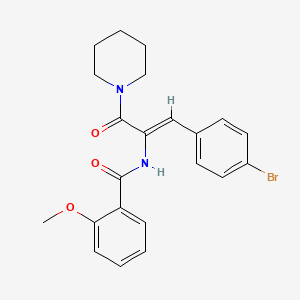 molecular formula C22H23BrN2O3 B3877012 N-[2-(4-bromophenyl)-1-(1-piperidinylcarbonyl)vinyl]-2-methoxybenzamide 