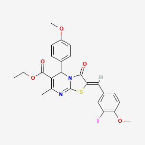 ethyl 2-(3-iodo-4-methoxybenzylidene)-5-(4-methoxyphenyl)-7-methyl-3-oxo-2,3-dihydro-5H-[1,3]thiazolo[3,2-a]pyrimidine-6-carboxylate