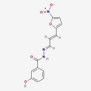 3-hydroxy-N'-[3-(5-nitro-2-furyl)-2-propen-1-ylidene]benzohydrazide