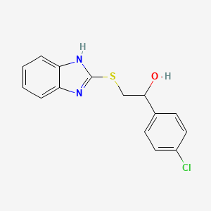 molecular formula C15H13ClN2OS B3877026 2-(1H-benzimidazol-2-ylthio)-1-(4-chlorophenyl)ethanol 