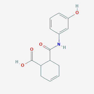 molecular formula C14H15NO4 B3877031 6-{[(3-hydroxyphenyl)amino]carbonyl}-3-cyclohexene-1-carboxylic acid 