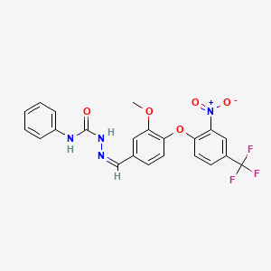 molecular formula C22H17F3N4O5 B3877034 3-methoxy-4-[2-nitro-4-(trifluoromethyl)phenoxy]benzaldehyde N-phenylsemicarbazone 