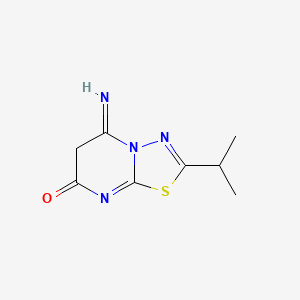 molecular formula C8H10N4OS B3877059 5-imino-2-isopropyl-5,6-dihydro-7H-[1,3,4]thiadiazolo[3,2-a]pyrimidin-7-one 