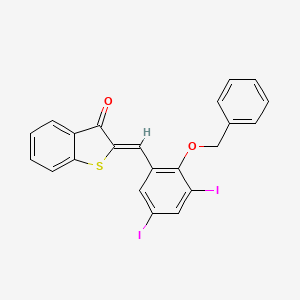 molecular formula C22H14I2O2S B3877100 2-[2-(benzyloxy)-3,5-diiodobenzylidene]-1-benzothiophen-3(2H)-one 