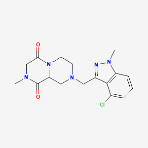 molecular formula C17H20ClN5O2 B3877102 8-[(4-chloro-1-methyl-1H-indazol-3-yl)methyl]-2-methyltetrahydro-2H-pyrazino[1,2-a]pyrazine-1,4(3H,6H)-dione 