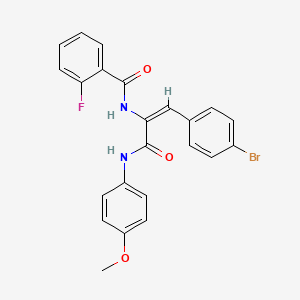 molecular formula C23H18BrFN2O3 B3877107 N-(2-(4-bromophenyl)-1-{[(4-methoxyphenyl)amino]carbonyl}vinyl)-2-fluorobenzamide 