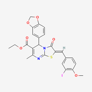 ethyl 5-(1,3-benzodioxol-5-yl)-2-(3-iodo-4-methoxybenzylidene)-7-methyl-3-oxo-2,3-dihydro-5H-[1,3]thiazolo[3,2-a]pyrimidine-6-carboxylate