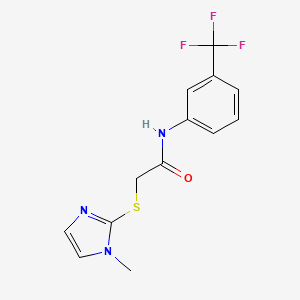 molecular formula C13H12F3N3OS B3877142 2-[(1-methyl-1H-imidazol-2-yl)thio]-N-[3-(trifluoromethyl)phenyl]acetamide 