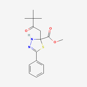 molecular formula C16H20N2O3S B3877149 methyl 2-(3,3-dimethyl-2-oxobutyl)-5-phenyl-2,3-dihydro-1,3,4-thiadiazole-2-carboxylate 
