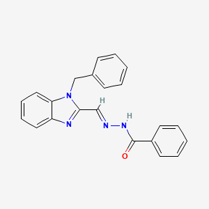 molecular formula C22H18N4O B3877172 N'-[(1-benzyl-1H-benzimidazol-2-yl)methylene]benzohydrazide 