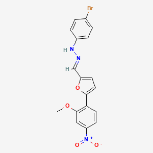 molecular formula C18H14BrN3O4 B3877188 5-(2-methoxy-4-nitrophenyl)-2-furaldehyde (4-bromophenyl)hydrazone 