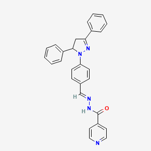 molecular formula C28H23N5O B3877195 N'-[4-(3,5-diphenyl-4,5-dihydro-1H-pyrazol-1-yl)benzylidene]isonicotinohydrazide 