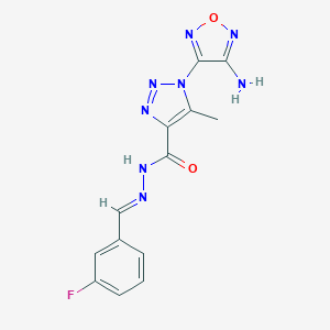 molecular formula C13H11FN8O2 B387721 1-(4-amino-1,2,5-oxadiazol-3-yl)-N'-(3-fluorobenzylidene)-5-methyl-1H-1,2,3-triazole-4-carbohydrazide 