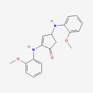molecular formula C19H20N2O3 B3877215 2,4-bis[(2-methoxyphenyl)amino]-2-cyclopenten-1-one 
